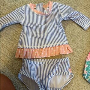 3-6 month baby girl ruffle butt swimsuit. Like new.